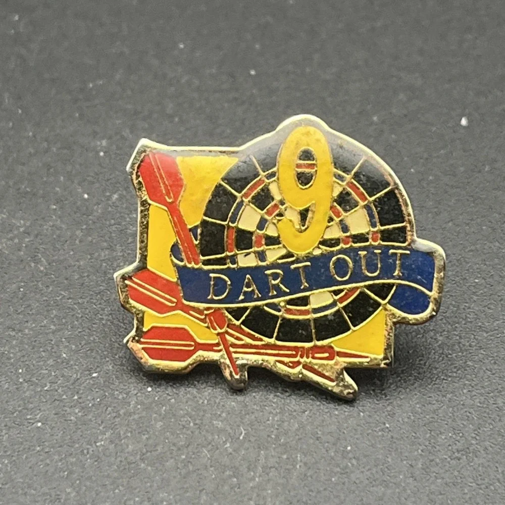 National Dart‎ Association NDA 9 Dart Out Lapel Hat Pin